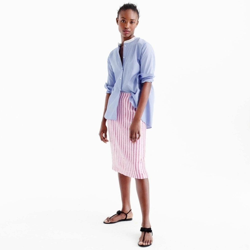{J. Crew Collection} Pink Striped Sequin Skirt …